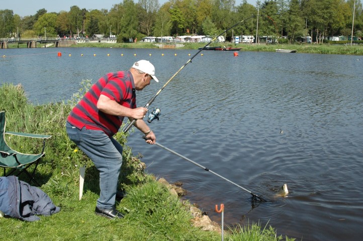 Fishing from one of many campings