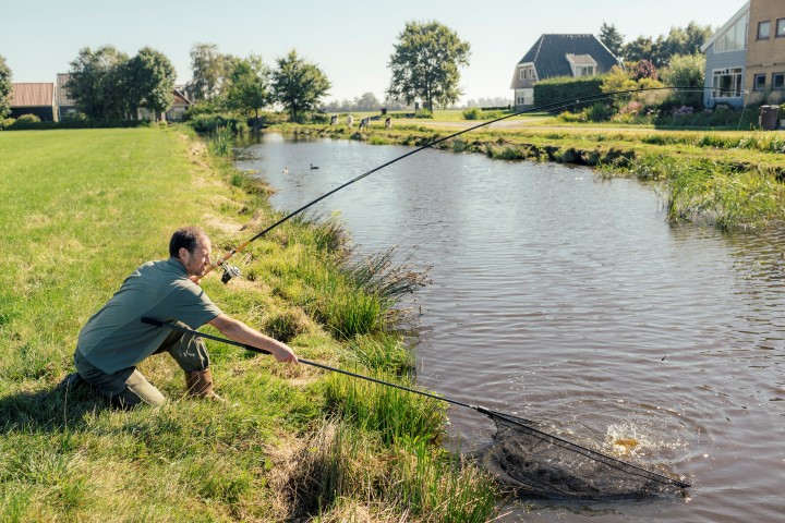 Carp fishing in a small polder water