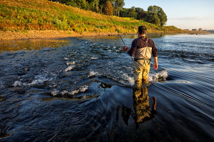 Wading in the river Meuse