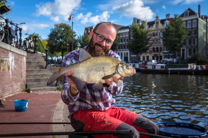 Bream caught in the middle of Amsterdam