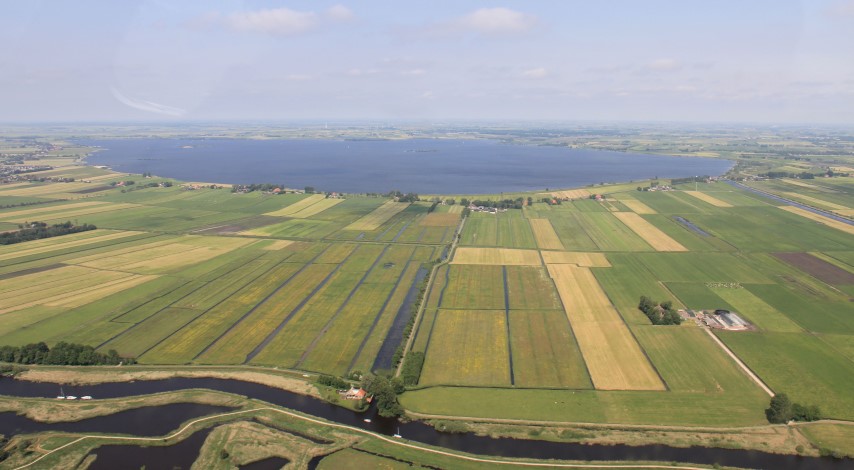 Aerial picture of a Frysian polder