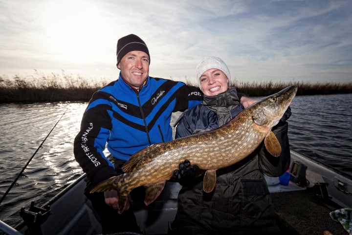 Nice pike caught from a boat