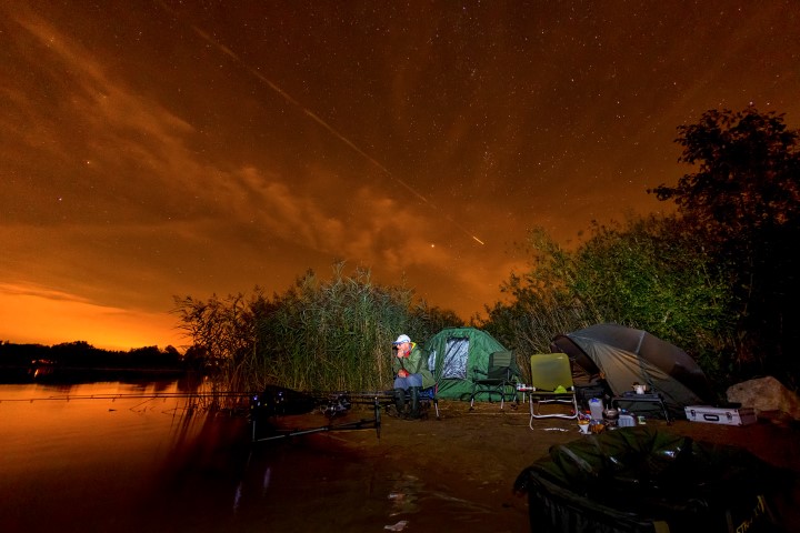 Night fishing for carp