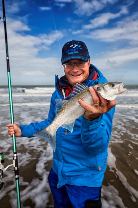 Seabass caught from the beach